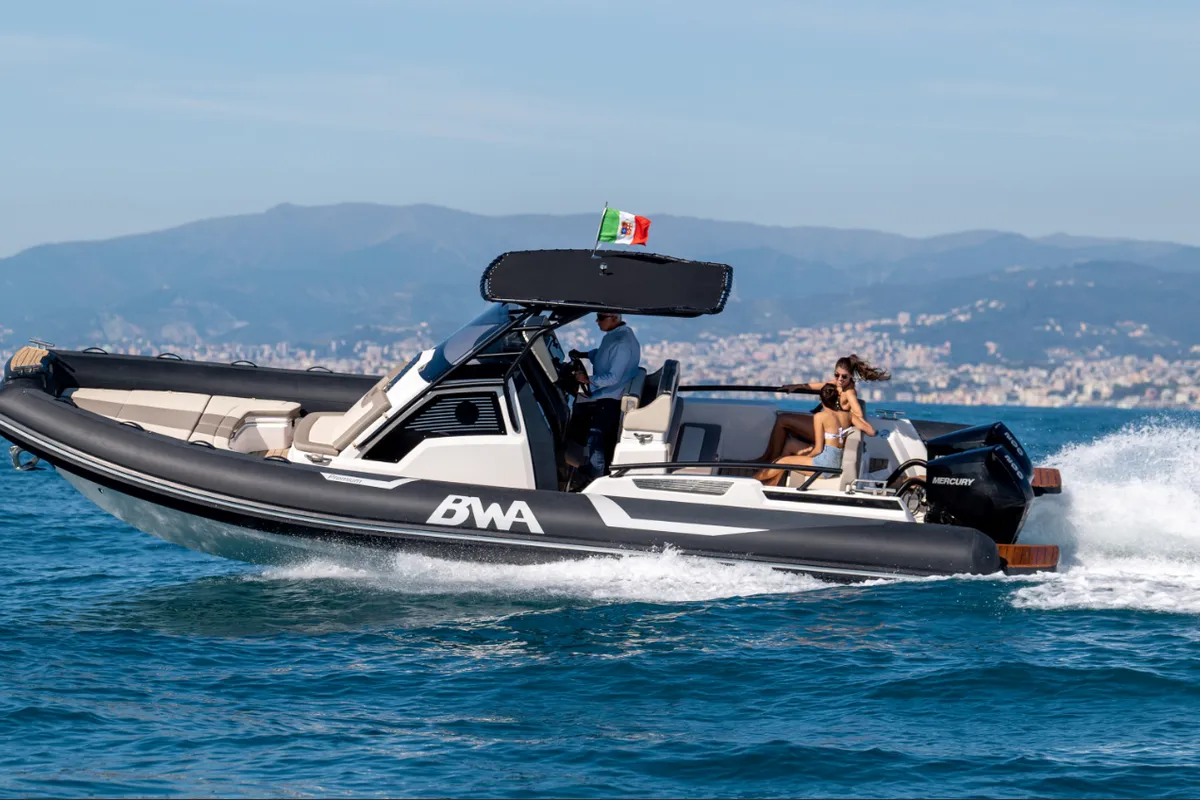 NN5, a BWA Premium 30 RIB at Cannigione, Italy