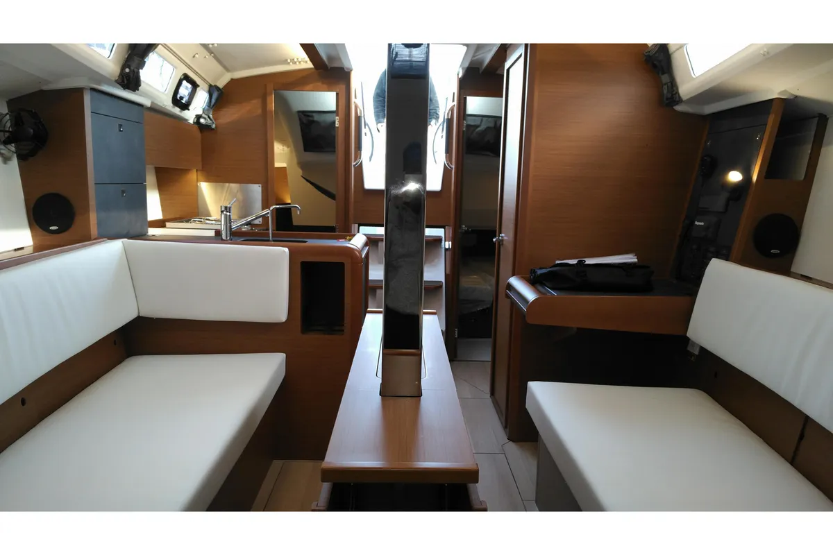 Salon of Meliti, a Jeanneau Sun Odyssey 349 sailboat at Volos, Greece