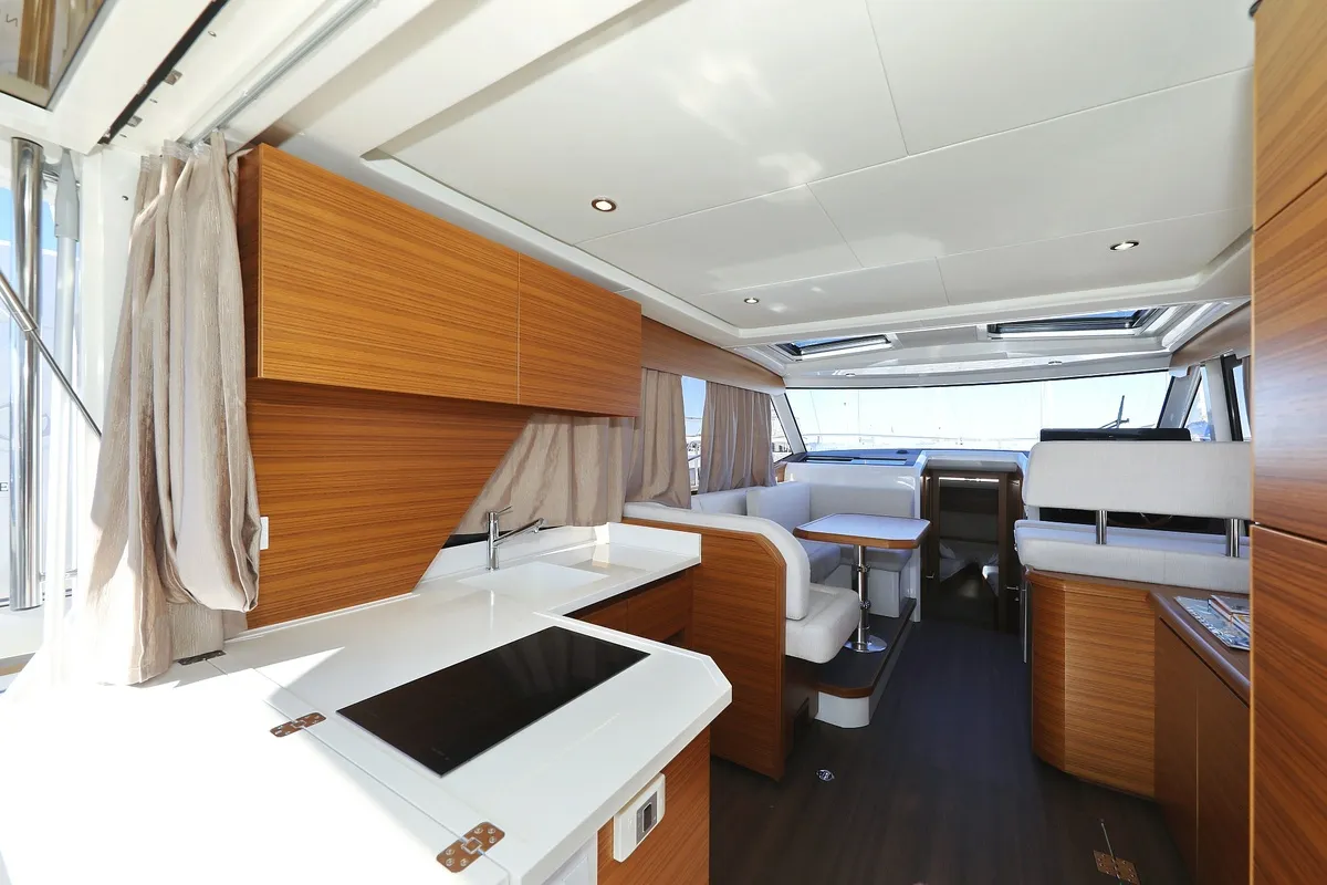 Salon of Blandona, a Greenline 39 motor yacht at Pirovac, Croatia