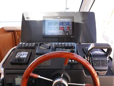 Cockpit of Blandona, a Greenline 39 motor yacht at Pirovac, Croatia