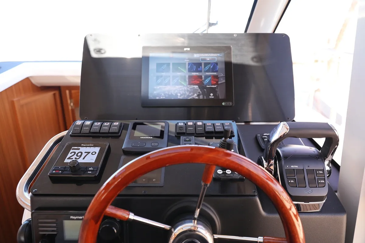 Cockpit of Blandona, a Greenline 39 motor yacht at Pirovac, Croatia