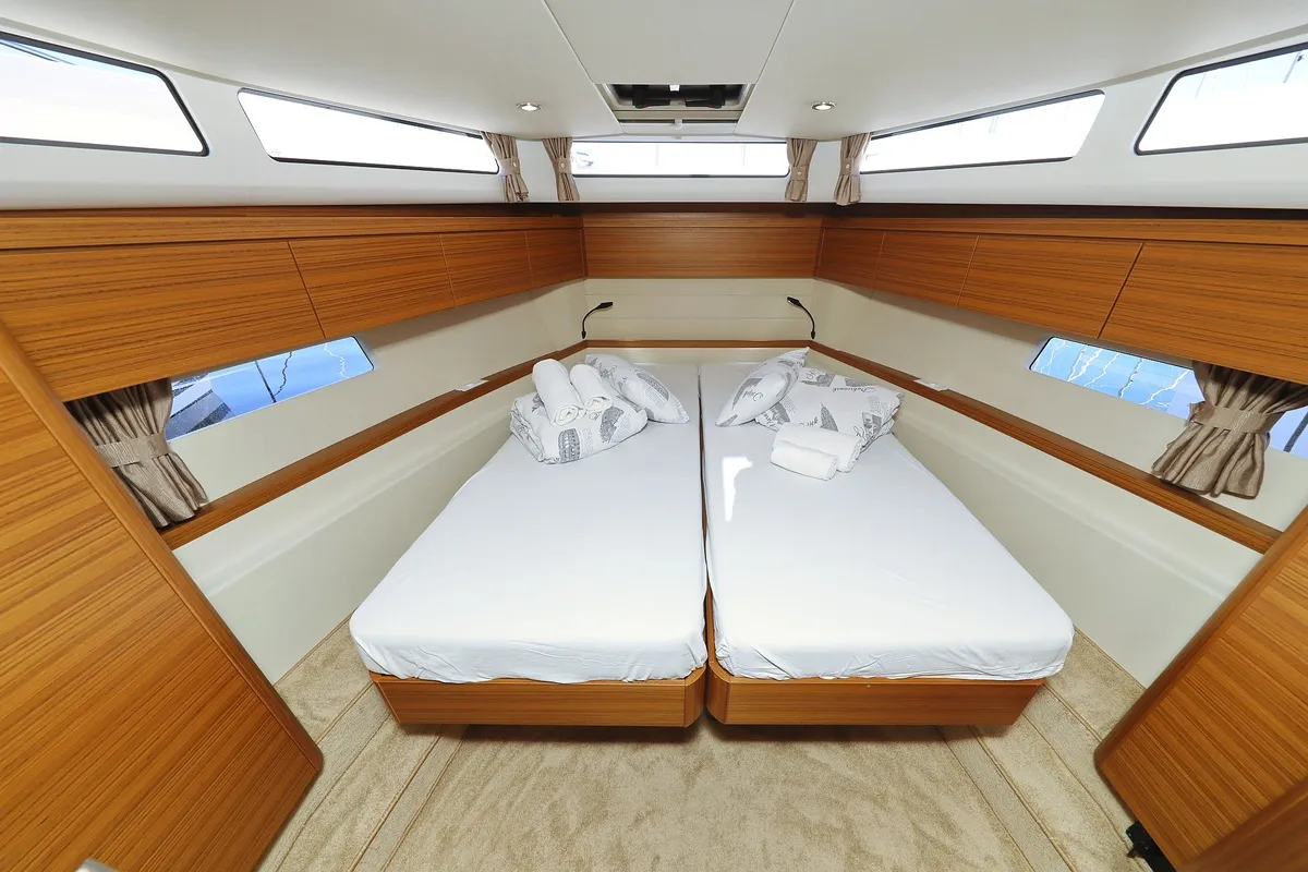 Cabin on Blandona, a Greenline 39 motor yacht at Pirovac, Croatia