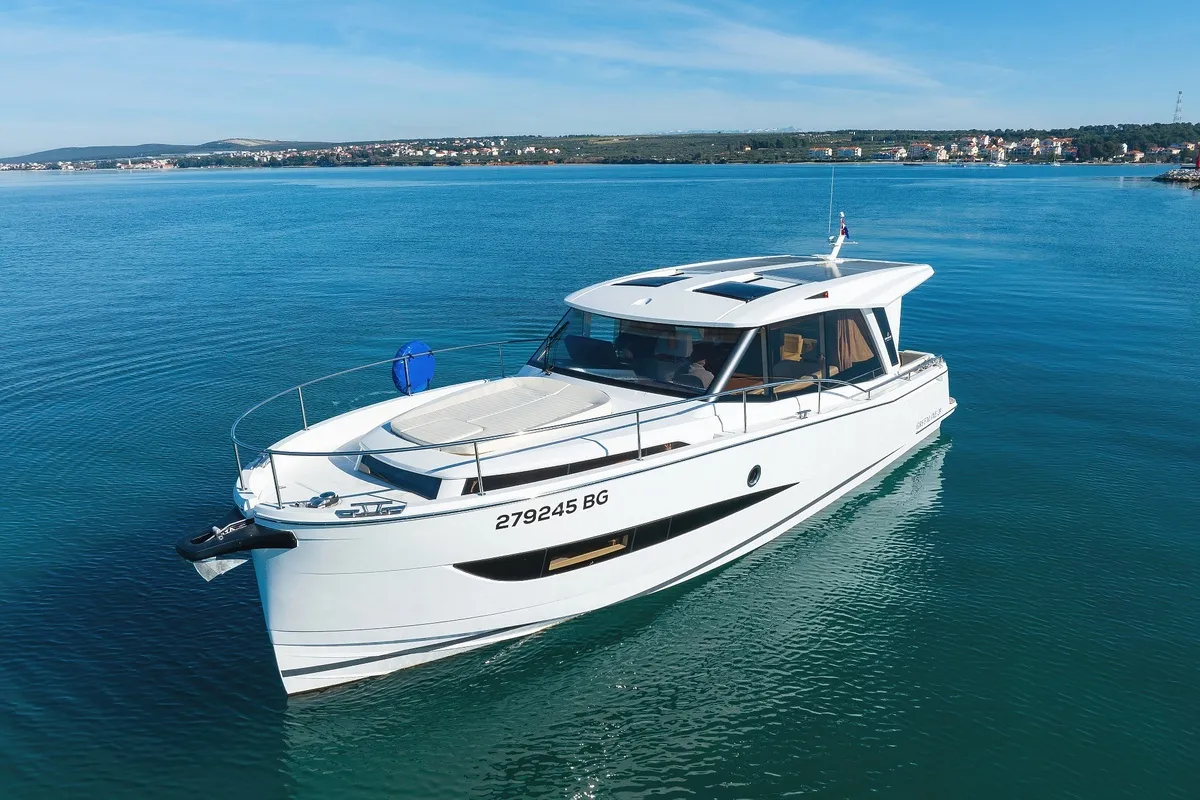 Exterior view of Blandona, a Greenline 39 motor yacht at Pirovac, Croatia