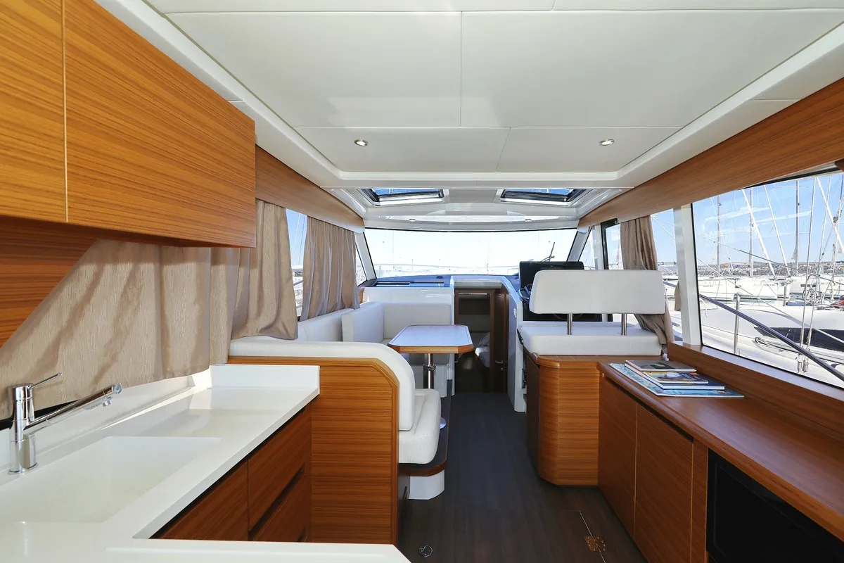 Salon of Blandona, a Greenline 39 motor yacht at Pirovac, Croatia