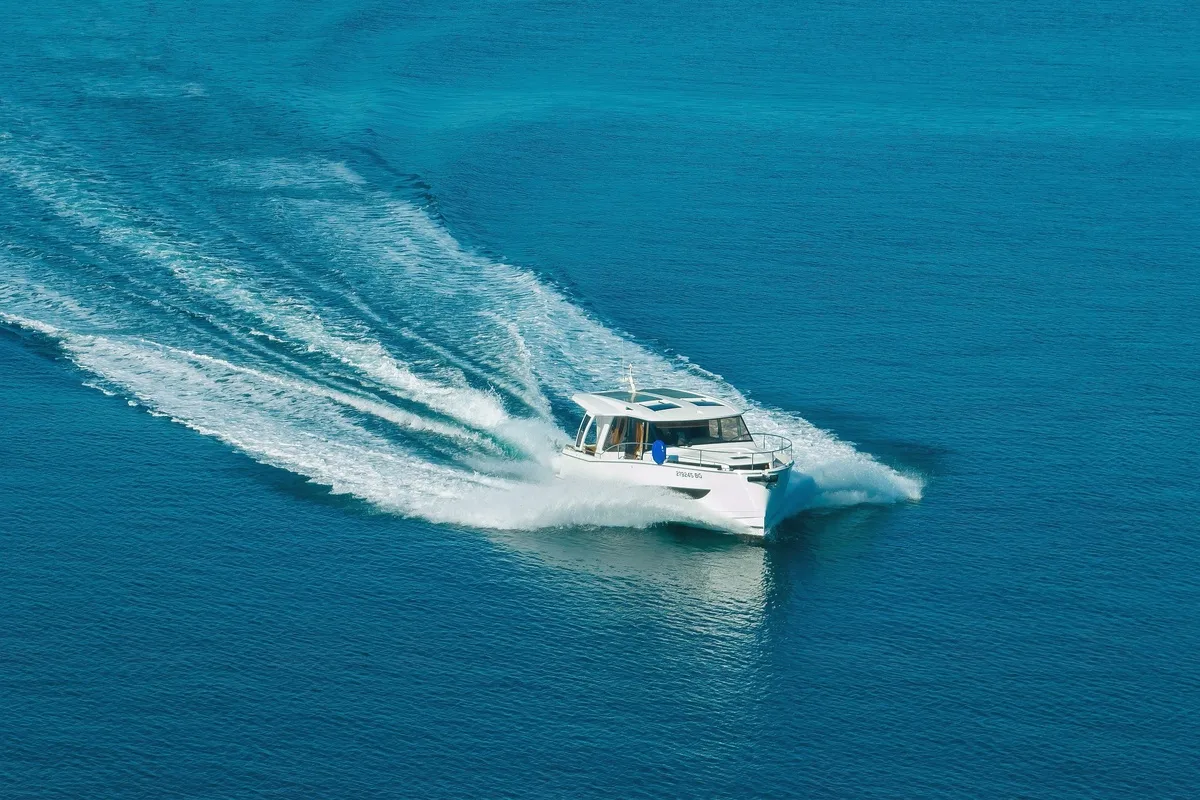 Exterior view of Blandona, a Greenline 39 motor yacht at Pirovac, Croatia