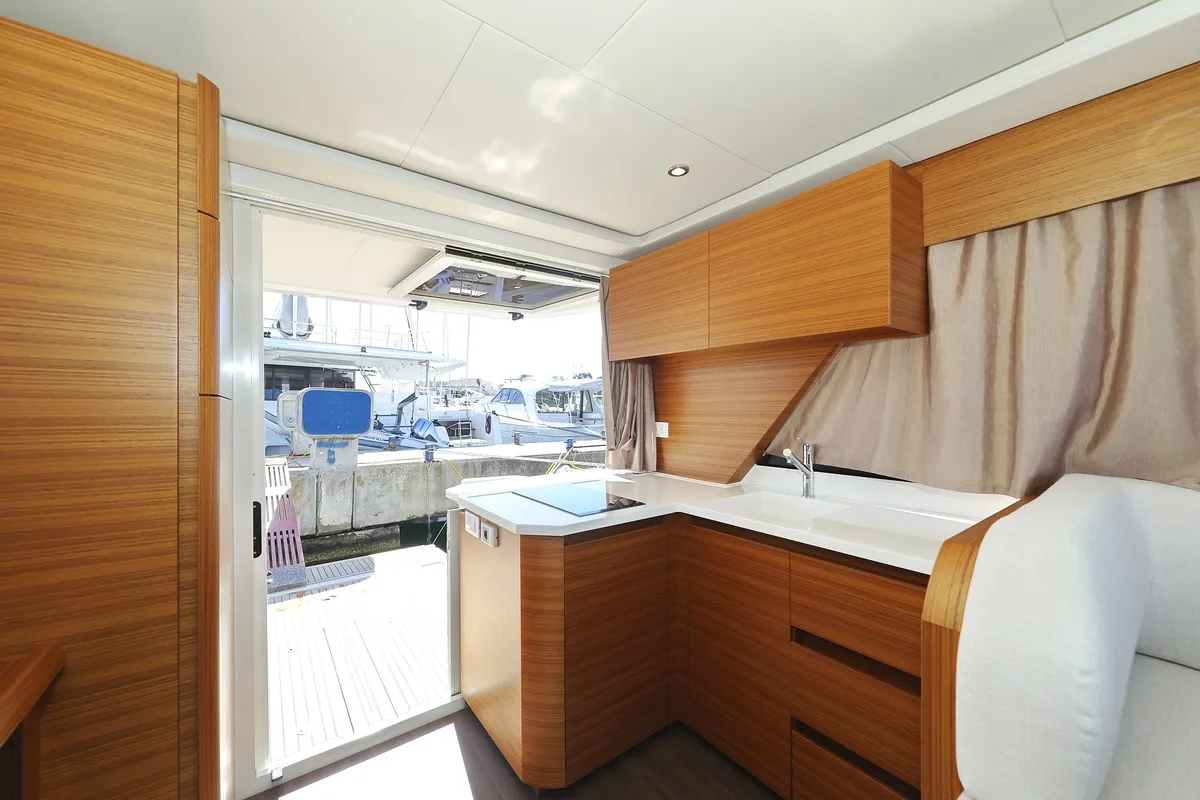 Galley of Blandona, a Greenline 39 motor yacht at Pirovac, Croatia
