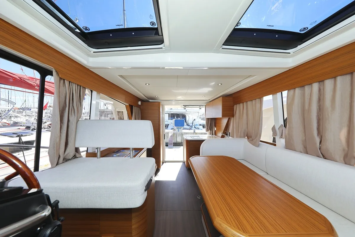 Salon of Blandona, a Greenline 39 motor yacht at Pirovac, Croatia