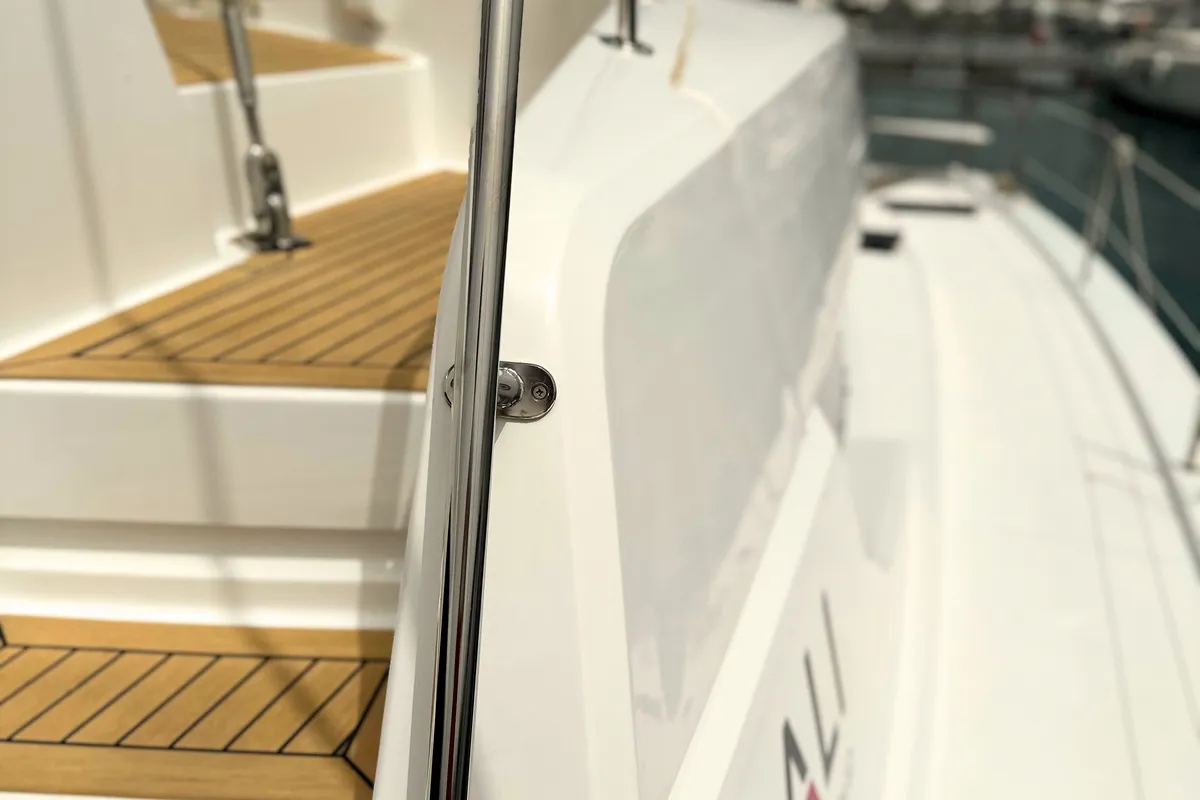 Deck of Maestro, a Bali 4.6 catamaran at Kaštela, Croatia