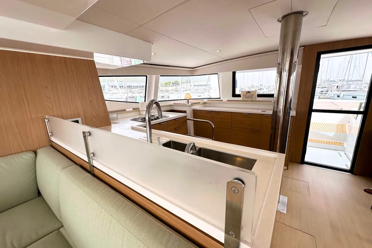 Galley of Maestro, a Bali 4.6 catamaran at Kaštela, Croatia