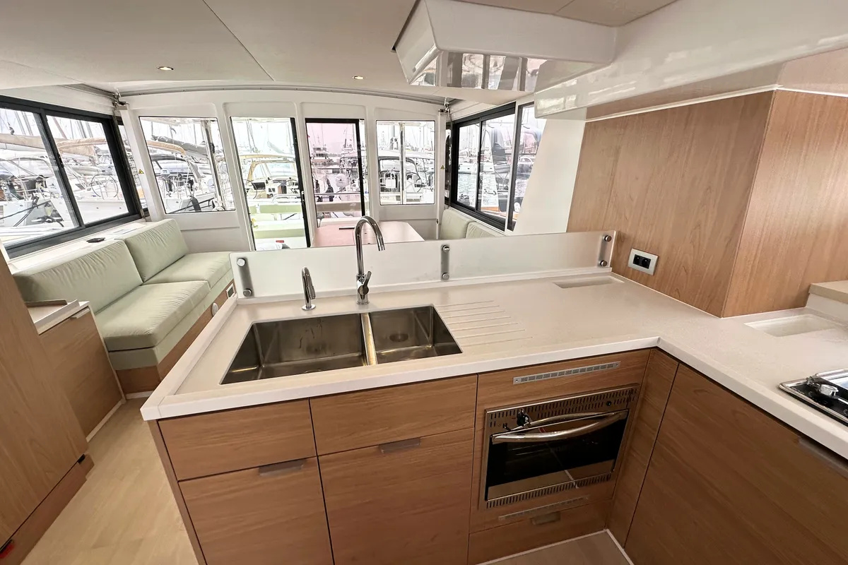 Galley of Maestro, a Bali 4.6 catamaran at Kaštela, Croatia