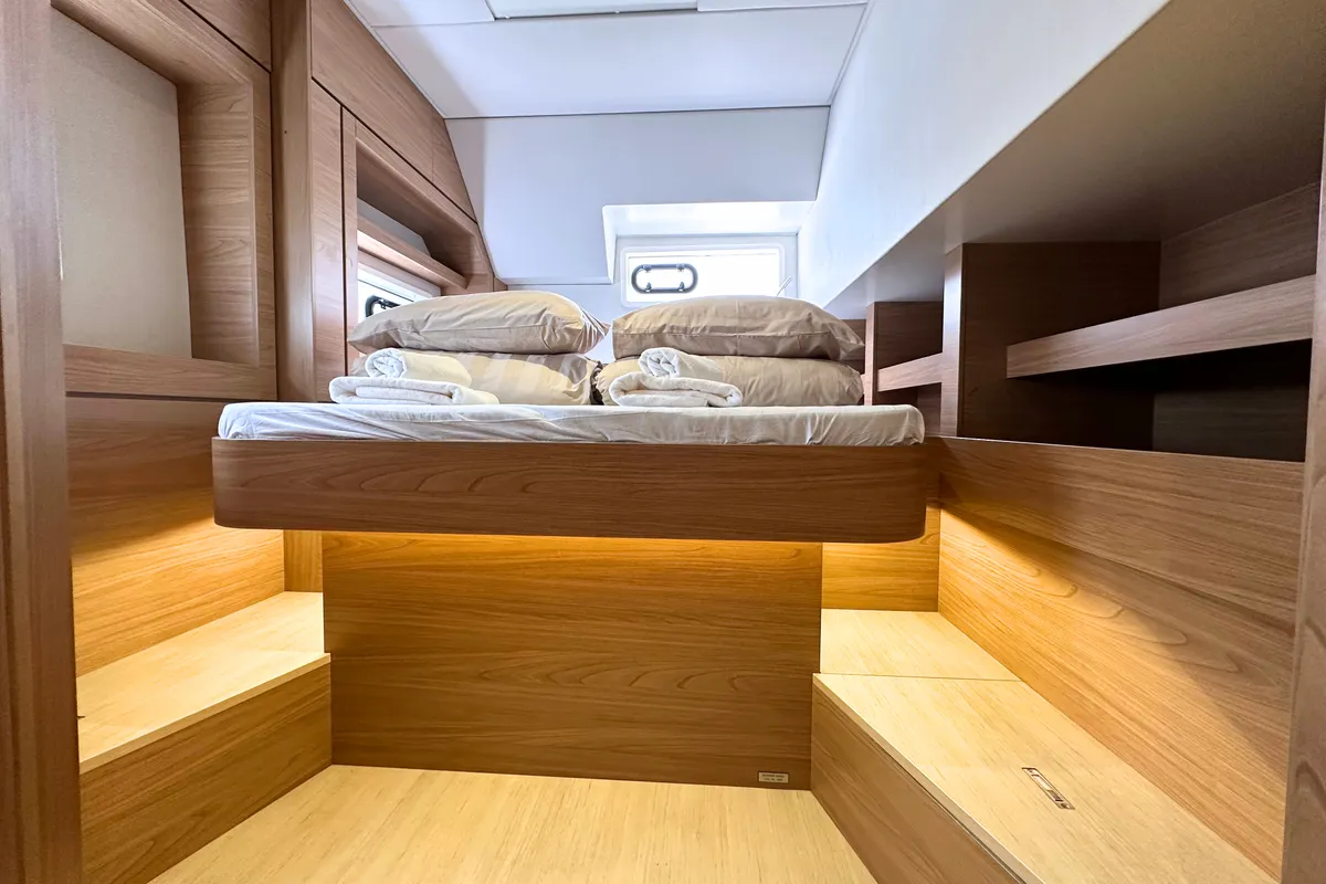 Cabin on Maestro, a Bali 4.6 catamaran at Kaštela, Croatia