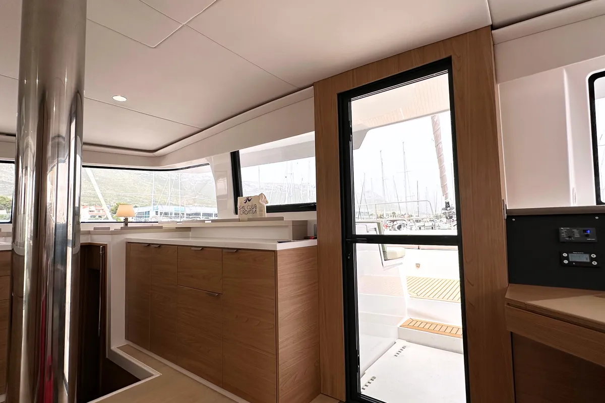 Salon of Maestro, a Bali 4.6 catamaran at Kaštela, Croatia