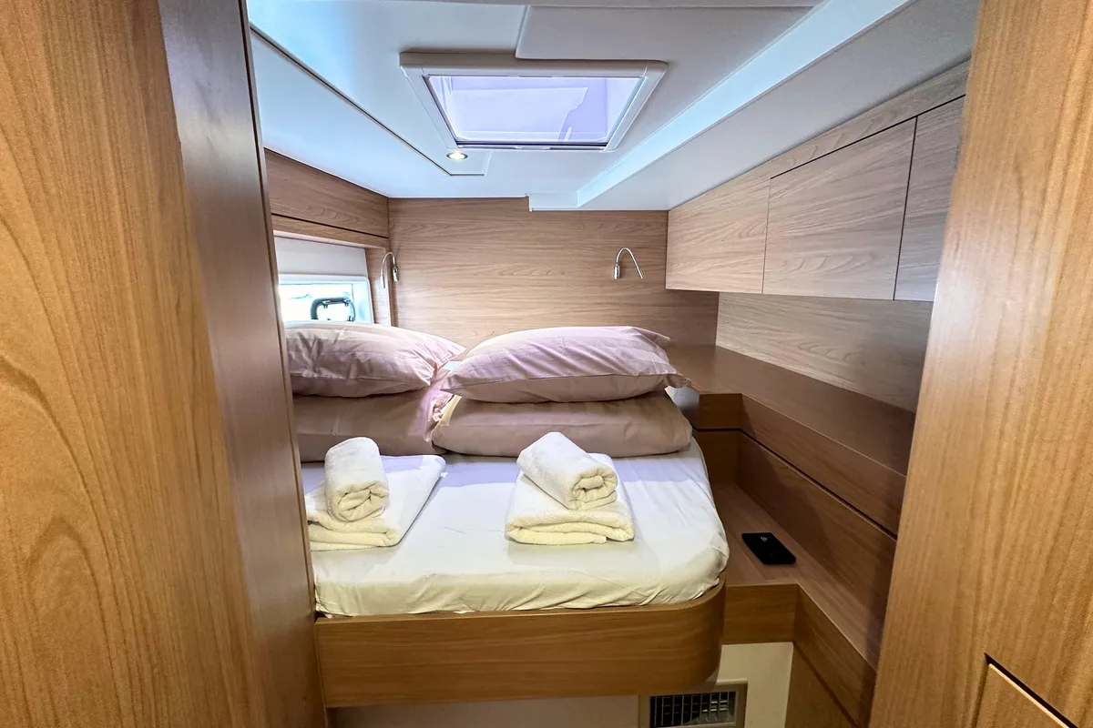 Cabin on Maestro, a Bali 4.6 catamaran at Kaštela, Croatia