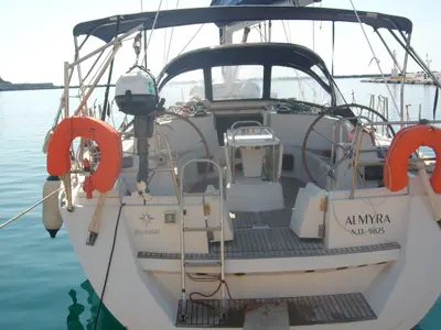 Cockpit of Almyra, a Jeanneau Sun Odyssey 49i sailboat at Municipal Unit of Nea Peramos, Greece