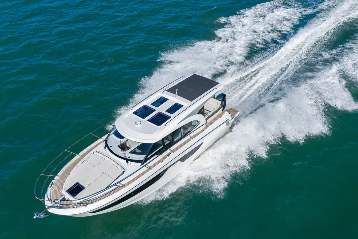 Exterior view of No Name, a Beneteau Antares 11 OB motorboat at Murter, Croatia