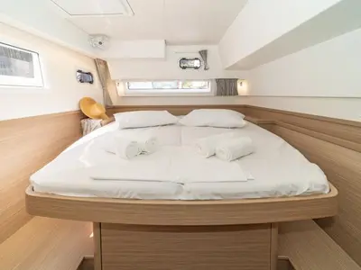 Cabin on Lagoon 42, a catamaran at Skiathos, Greece