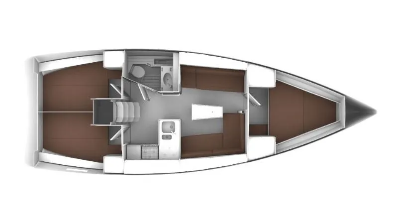 Floor plan of Bura, a Bavaria Cruiser 37 sailboat at Punat, Croatia