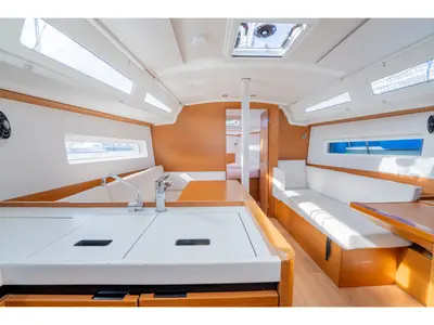 Galley of Cotufa, a Jeanneau Sun Odyssey 380 sailboat at es Jonquet, Spain