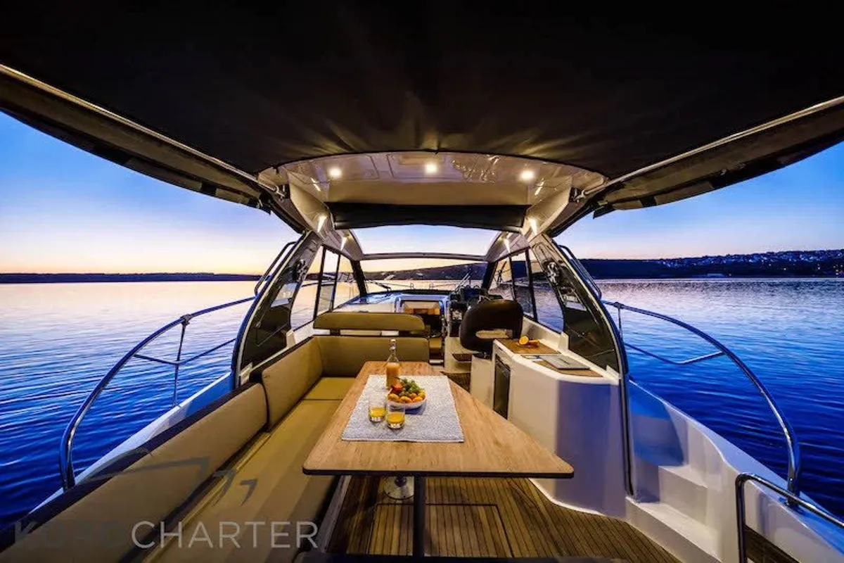 Anchy, a Bavaria 33 Sport HT motorboat at Punat, Croatia