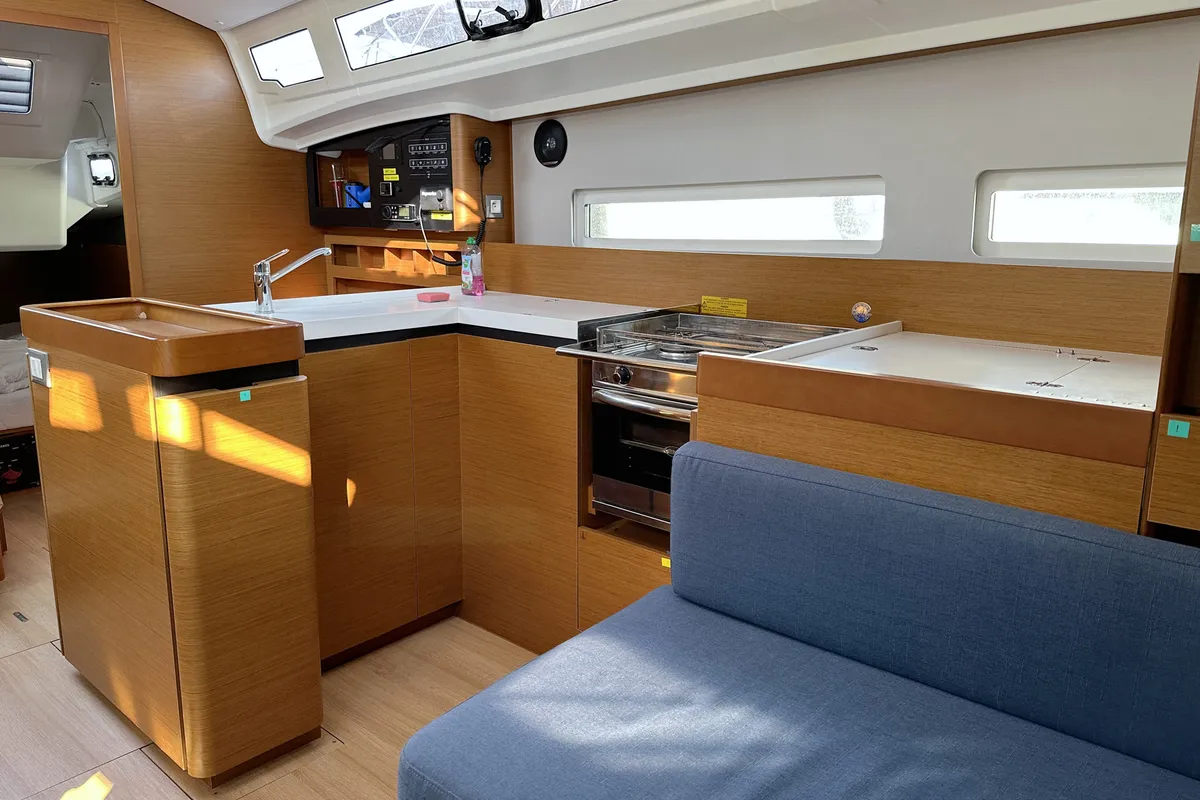 Galley of Lara, a Jeanneau Sun Odyssey 410 sailboat at Punat, Croatia