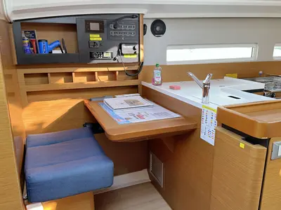Galley of Lara, a Jeanneau Sun Odyssey 410 sailboat at Punat, Croatia