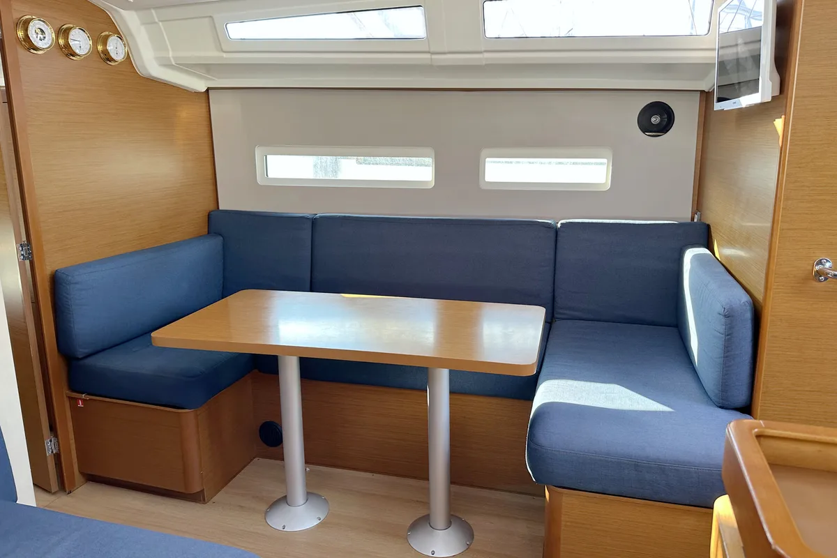Salon of Lara, a Jeanneau Sun Odyssey 410 sailboat at Punat, Croatia