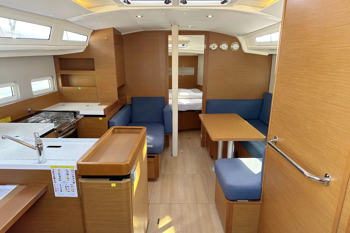 Salon of Lara, a Jeanneau Sun Odyssey 410 sailboat at Punat, Croatia
