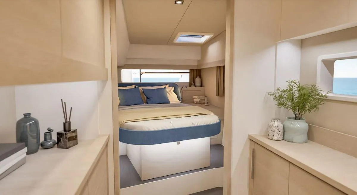 Cabin on MANATEE , a Fountaine Pajot FP 44 Quatuor ELECTRIC catamaran at Seget Donji, Croatia