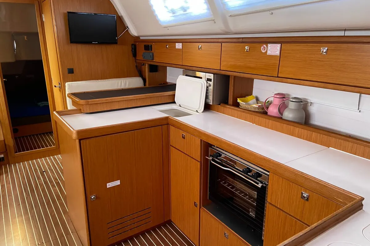 Galley of Locura, a Bavaria Cruiser 51 sailboat at Općina Vrsar, Croatia