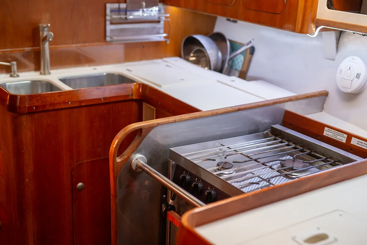 Galley of Amica, a Aragosa Yachts Dolphin 50 sailboat at Punat, Croatia