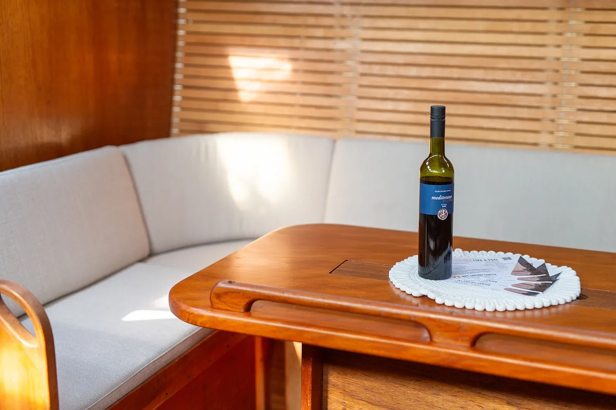 Salon of Amica, a Aragosa Yachts Dolphin 50 sailboat at Punat, Croatia