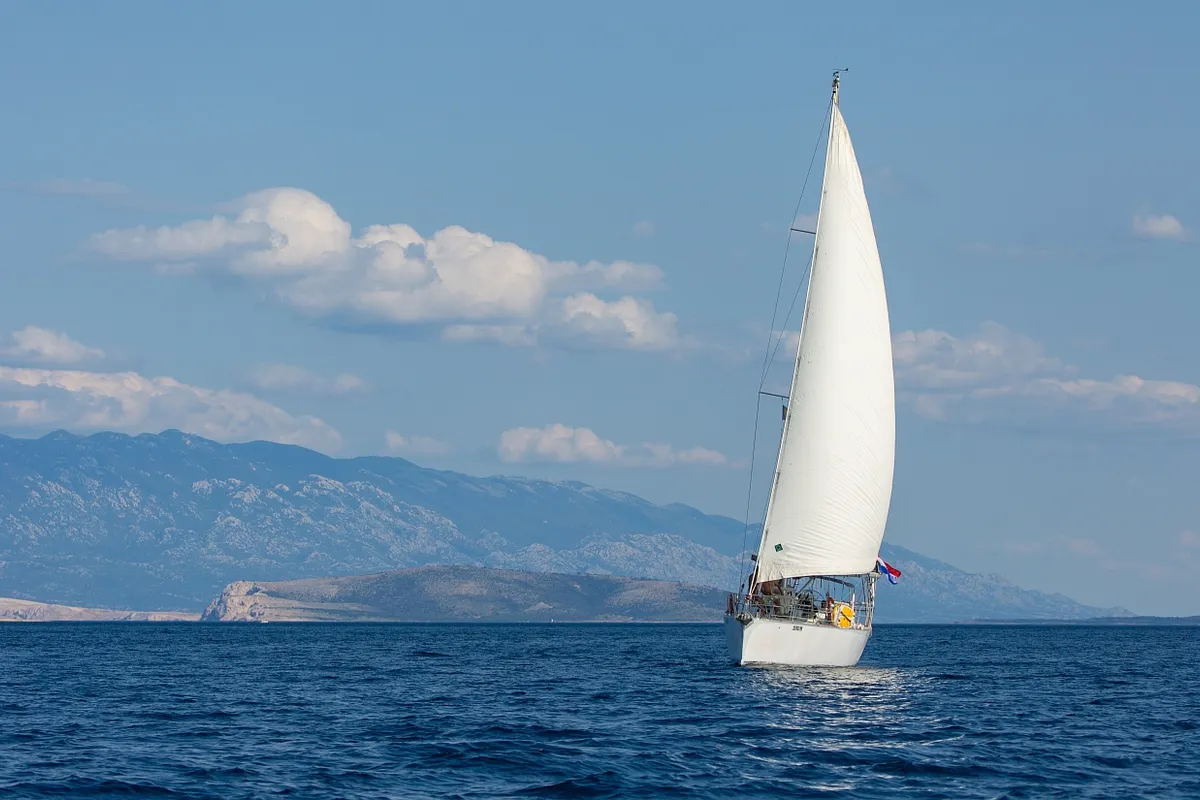 Exterior view of Amica, a Aragosa Yachts Dolphin 50 sailboat at Punat, Croatia