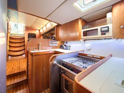 Galley of Amica, a Aragosa Yachts Dolphin 50 sailboat at Punat, Croatia