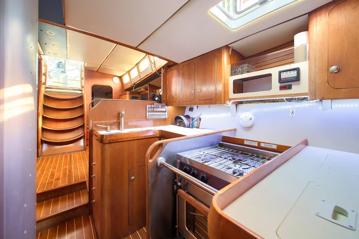 Galley of Amica, a Aragosa Yachts Dolphin 50 sailboat at Punat, Croatia