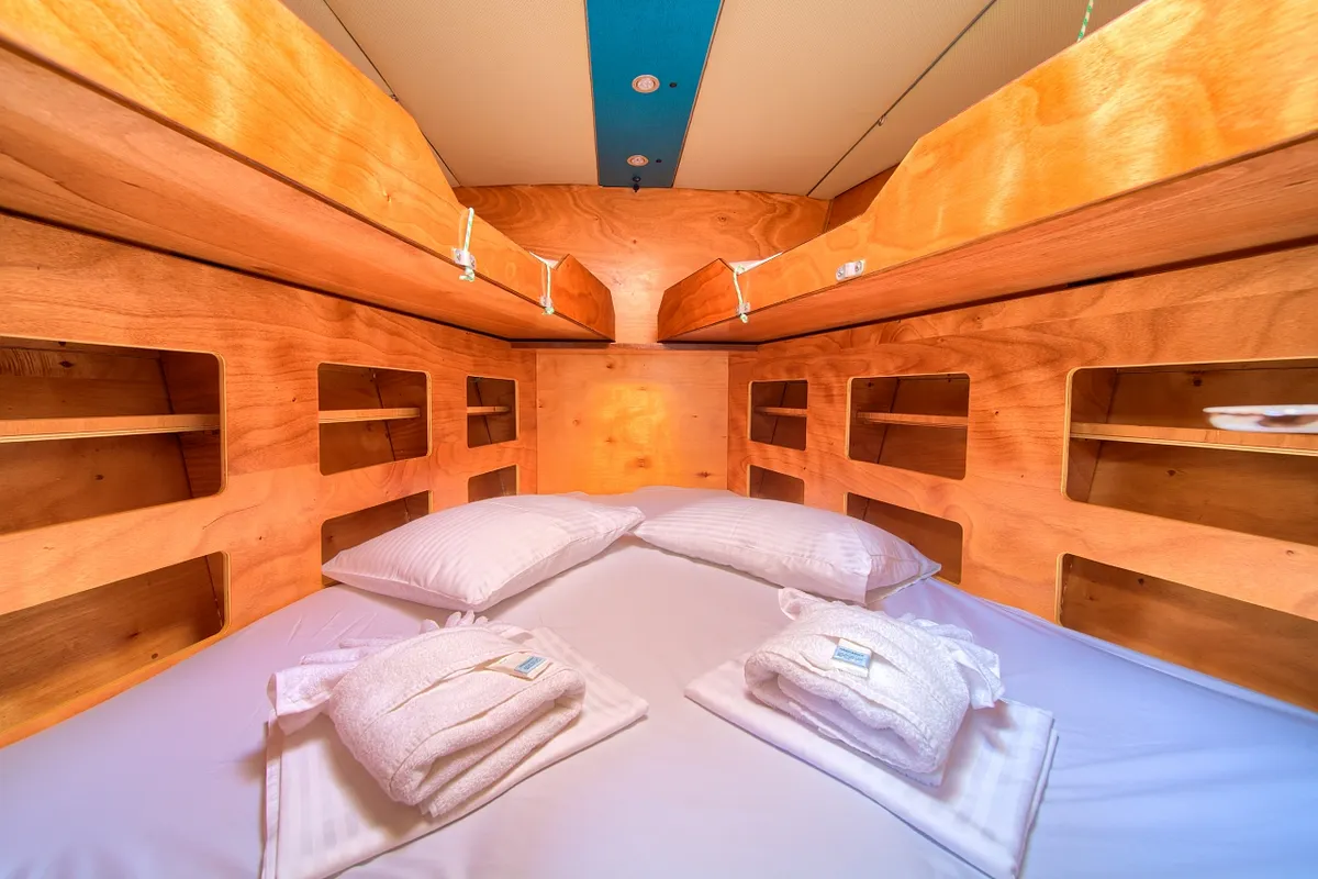 Cabin on Amica, a Aragosa Yachts Dolphin 50 sailboat at Punat, Croatia