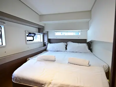 Cabin on Alexa, a Bali 4.2 catamaran at Salerno, Italy