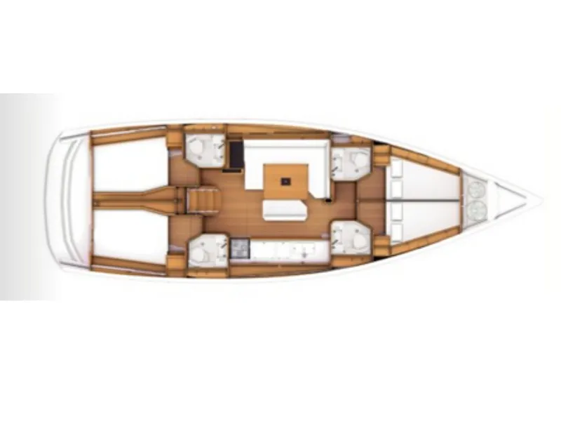 Floor plan of Manci, a Jeanneau Sun Odyssey 479 sailboat at Grad Kaštela, Croatia