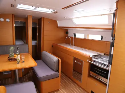 Galley of Manci, a Jeanneau Sun Odyssey 479 sailboat at Grad Kaštela, Croatia