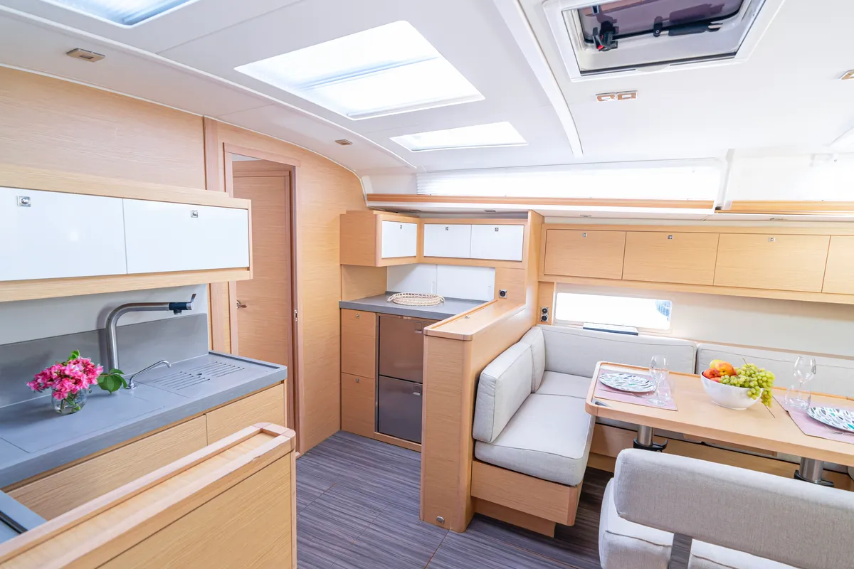 Galley of Robin, a Dufour 470 sailboat at Fethiye, Turkey