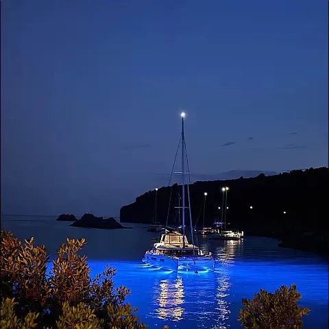 Exterior view of All for love, a Lagoon 51 catamaran at Seget Donji, Croatia
