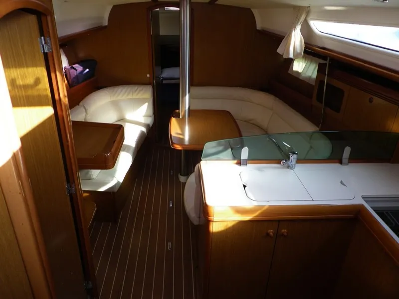 Salon of Jeanneau Sun Odyssey 36i, a sailboat at Lefkada, Greece