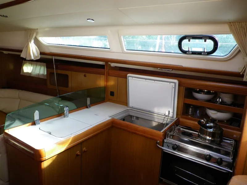 Galley of Jeanneau Sun Odyssey 36i, a sailboat at Lefkada, Greece