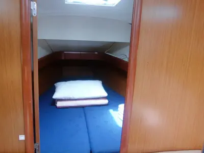 Cabin on Jeanneau Sun Odyssey 36i, a sailboat at Lefkada, Greece