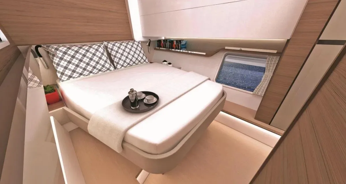 Cabin on Morale Compass, a Bali Catspace OW catamaran at Parham Town, British Virgin Islands