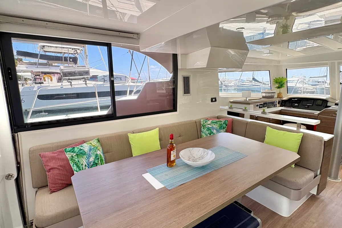 Morale Compass, a Bali Catspace OW catamaran at Parham Town, British Virgin Islands
