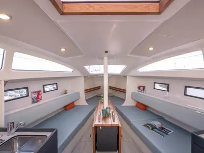 Salon of Shore Line, a RM 890 sailboat at La Rochelle, France