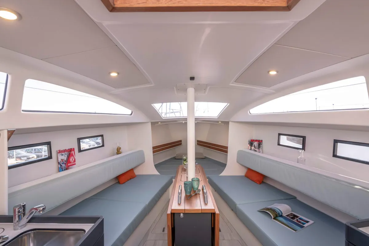 Salon of Shore Line, a RM 890 sailboat at La Rochelle, France