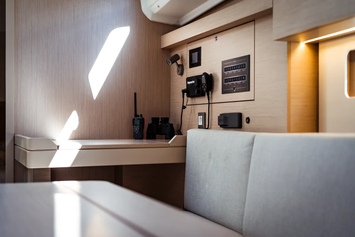 Salon of Nika, a Beneteau Oceanis 40.1 sailboat at Olbia, Italy