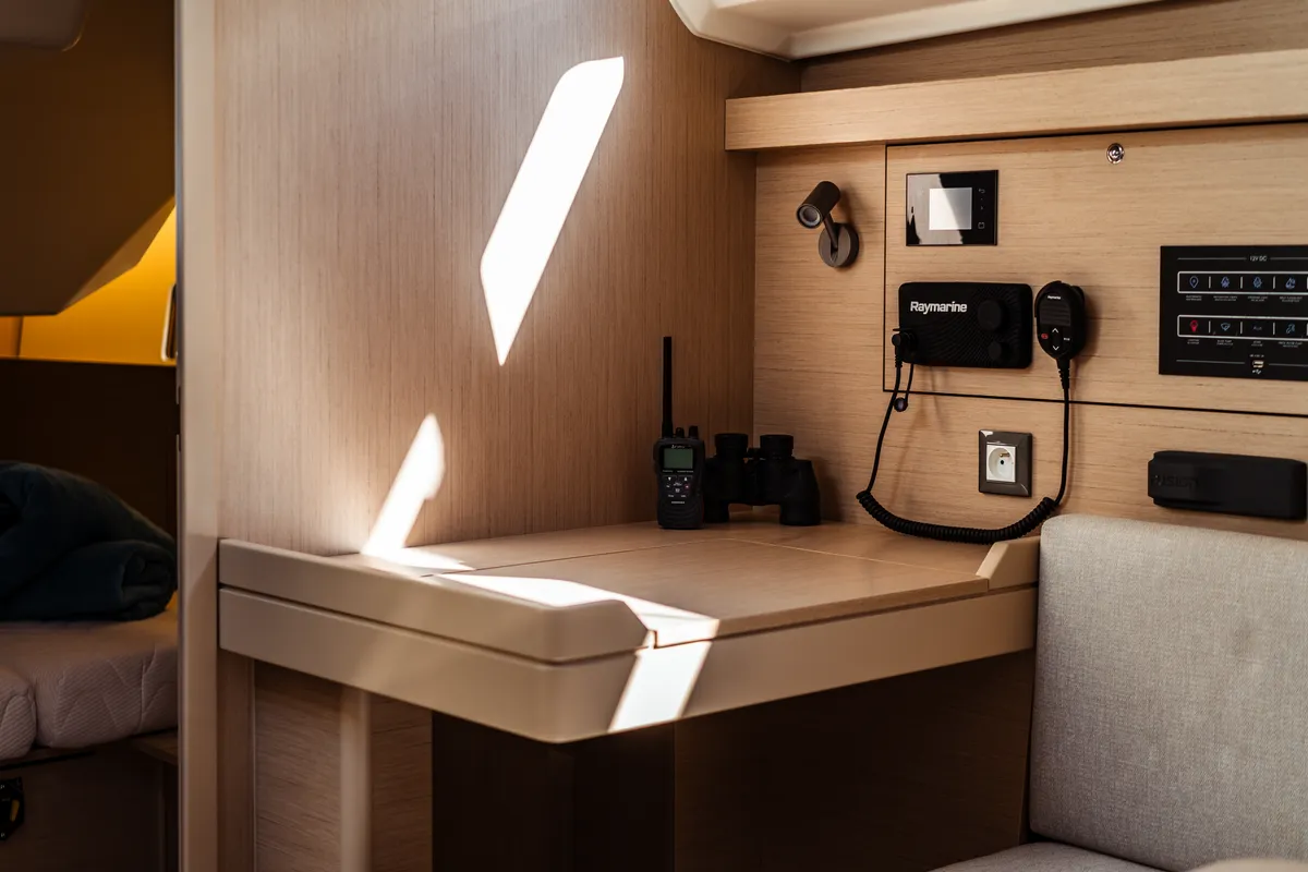 Salon of Nika, a Beneteau Oceanis 40.1 sailboat at Olbia, Italy
