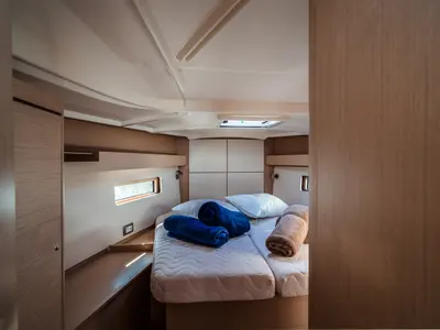 Cabin on Nika, a Beneteau Oceanis 40.1 sailboat at Olbia, Italy